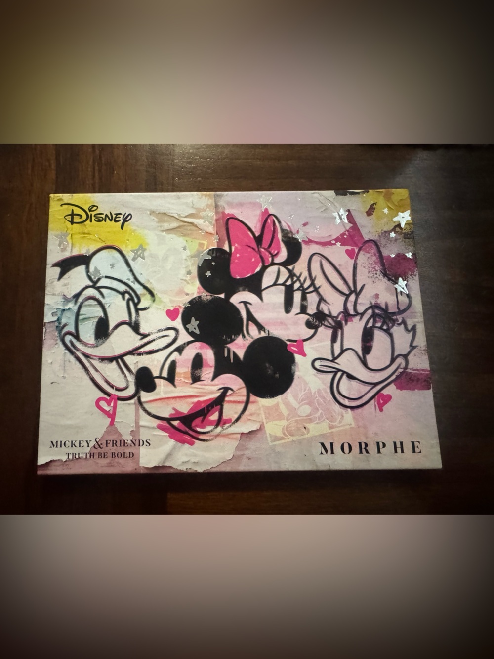 Morphe Mickey & Friends Eyeshadow Palette - Pink, Black, Yellow Artwork